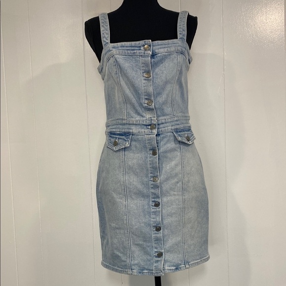 GRLFRND Revolve Petra Denim Mini Dress Hold Tight Button Front Small - Picture 2 of 15